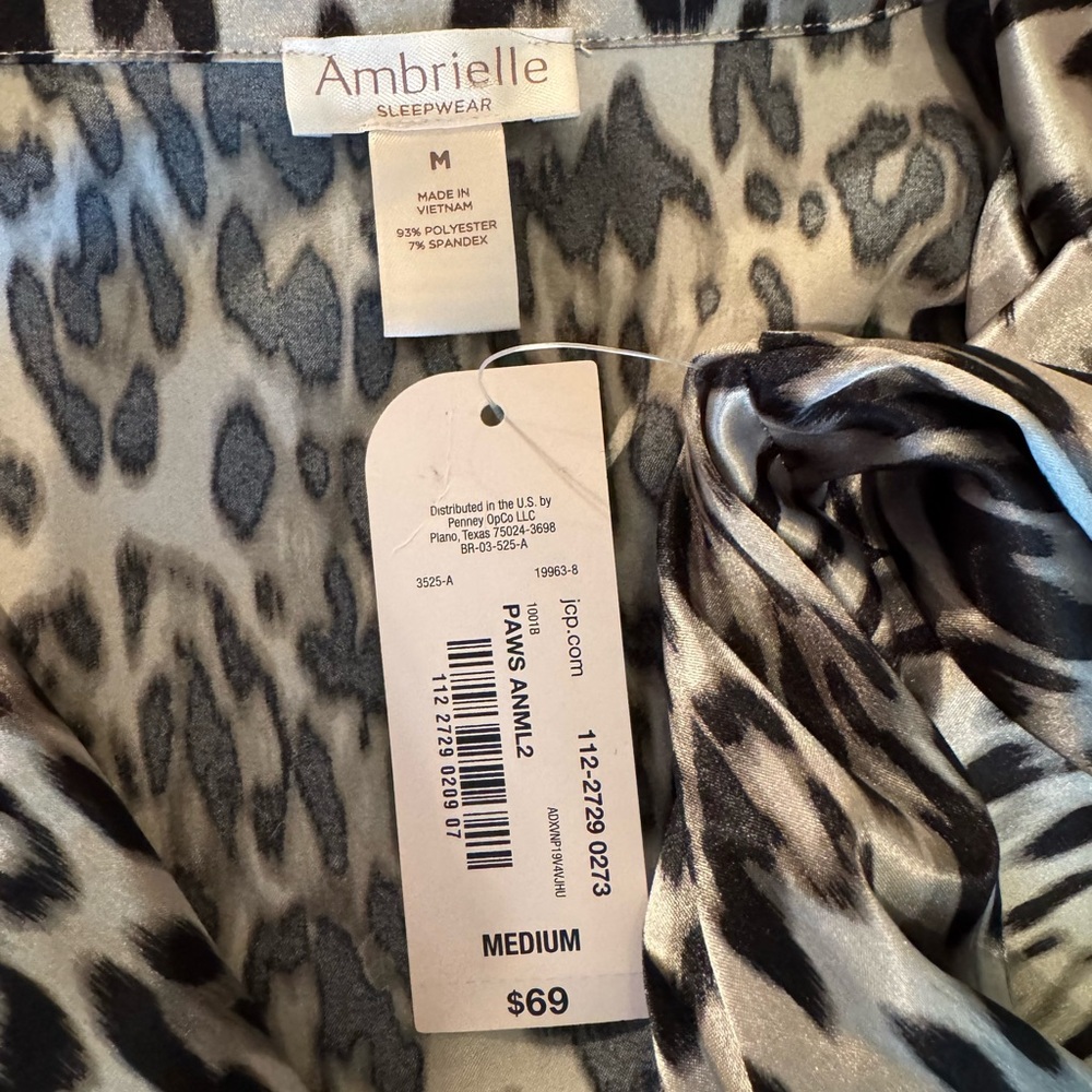 Ambrielle Black and Gray Satin and elastic waist loungers - Picture 7 of 9